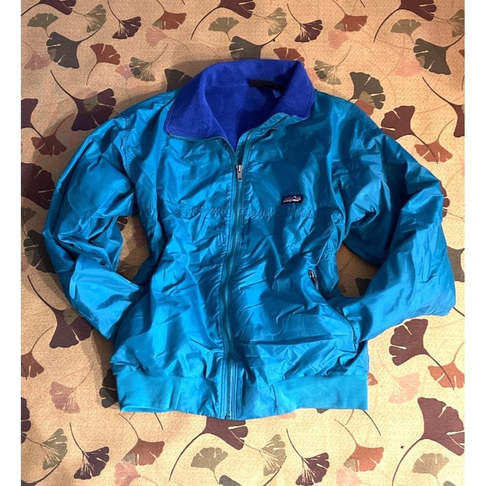 Vintage 90's Patagonia Fleece Lined Member's Only Bomber Jacket Ribbed Cuff - Picture 4 of 12